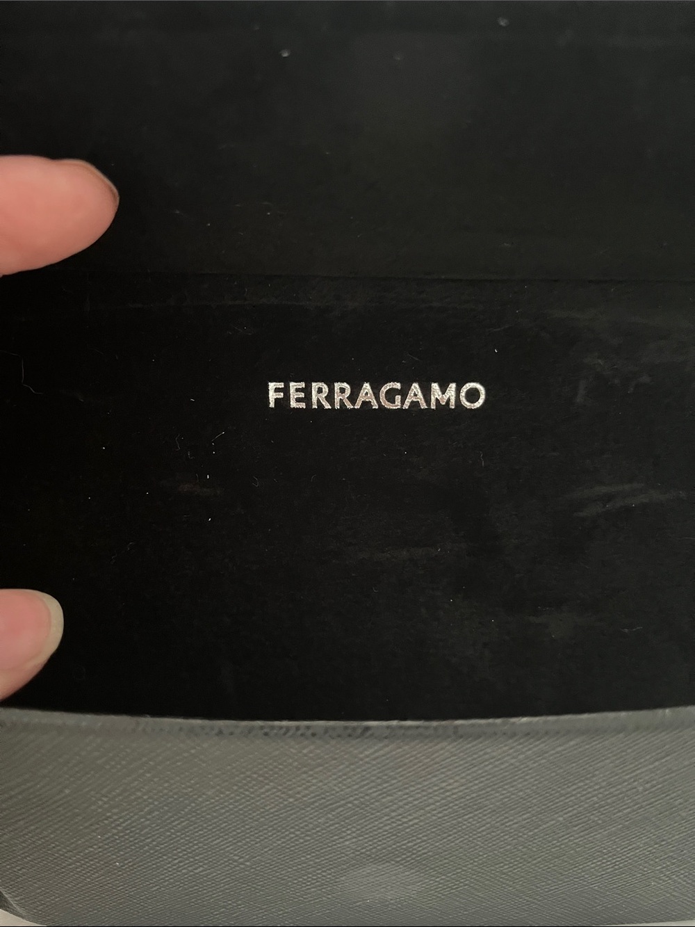 Salvatore Ferragamo Black and Silver Logo Box